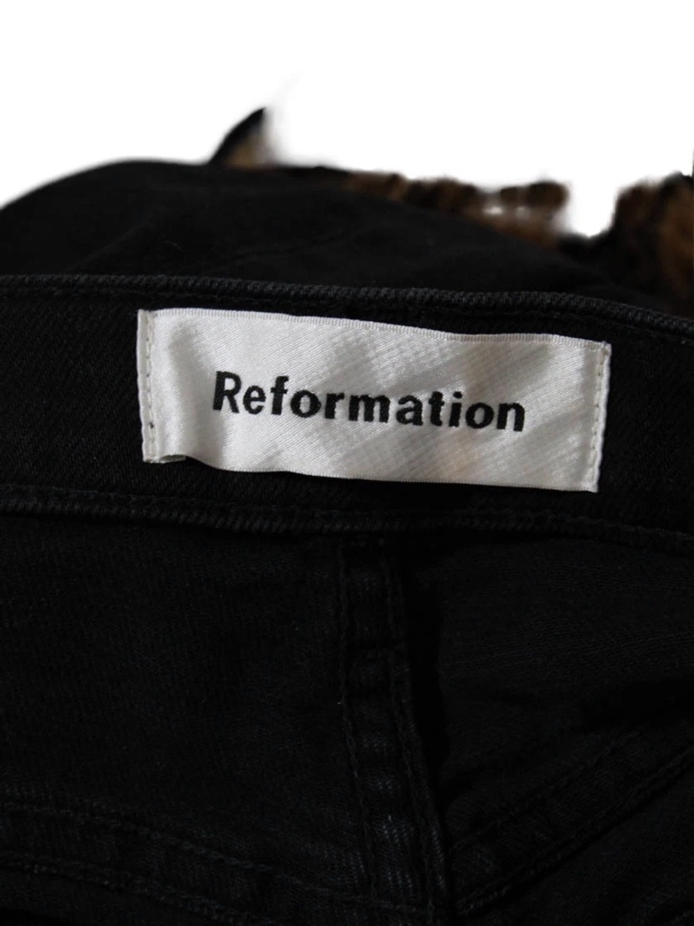 Reformation Camille Skinny Jeans in Black High Rise Distressed Knee Size 26 - Picture 8 of 9
